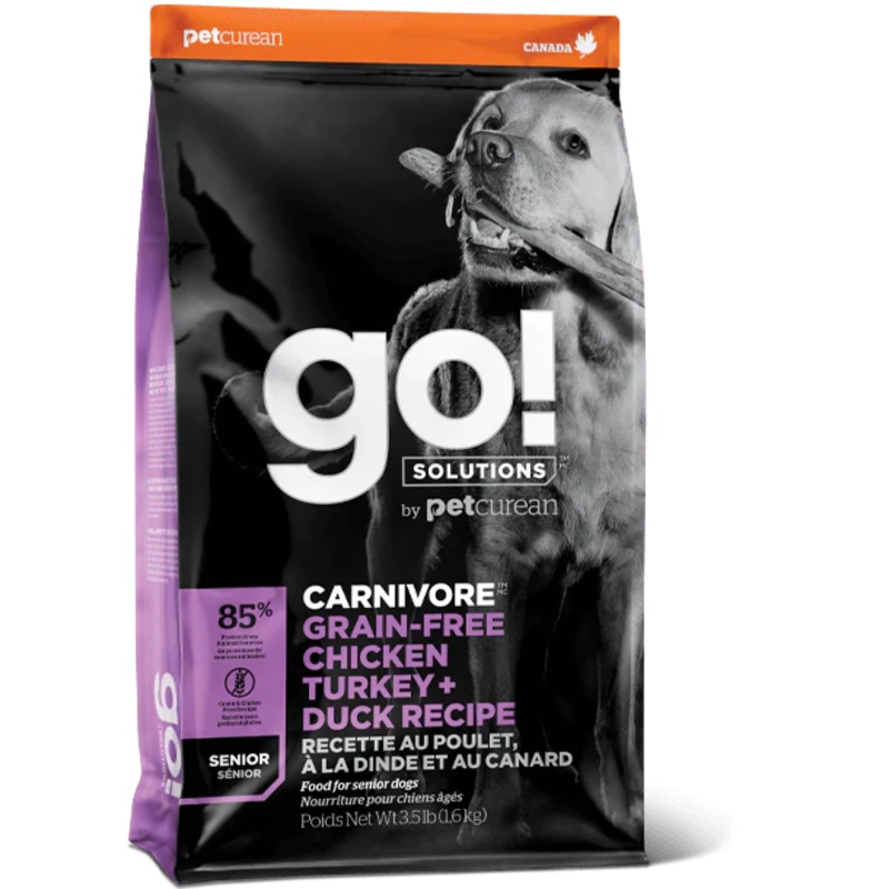 GO! SOLUTIONS CARNIVORE  GRAIN-FREE CHICKEN, TURKEY + DUCK SENIOR RECIPE FOR DOGS