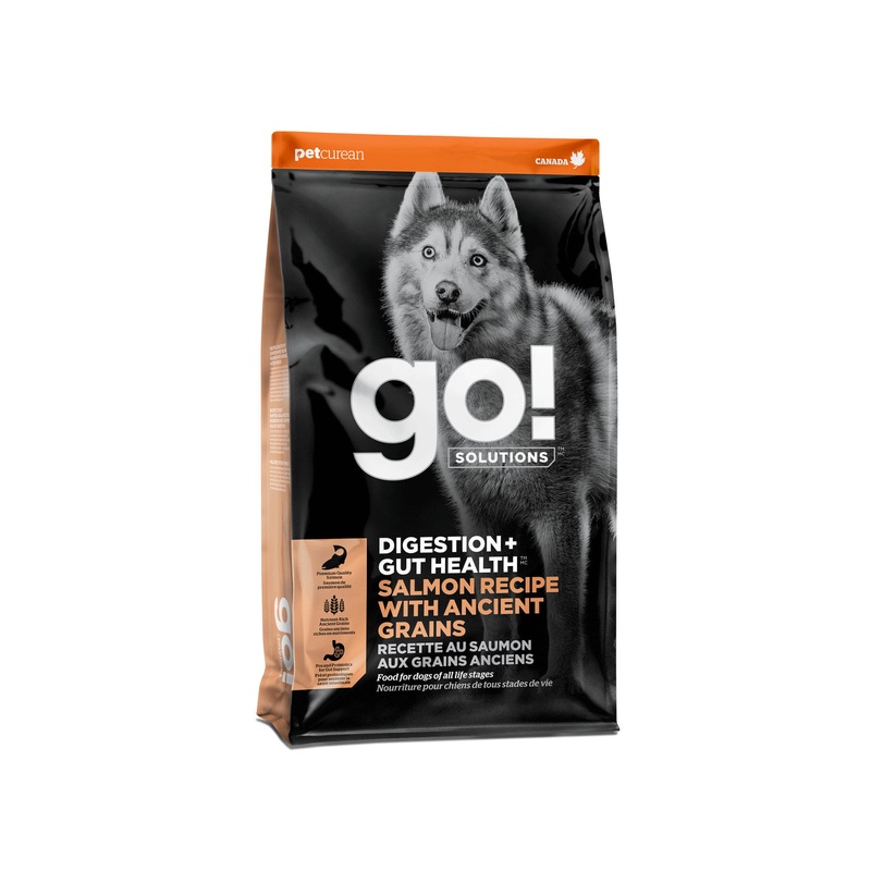 GO! SOLUTIONS DIGESTION + GUT HEALTH  SALMON RECIPE WITH ANCIENT GRAINS FOR DOGS