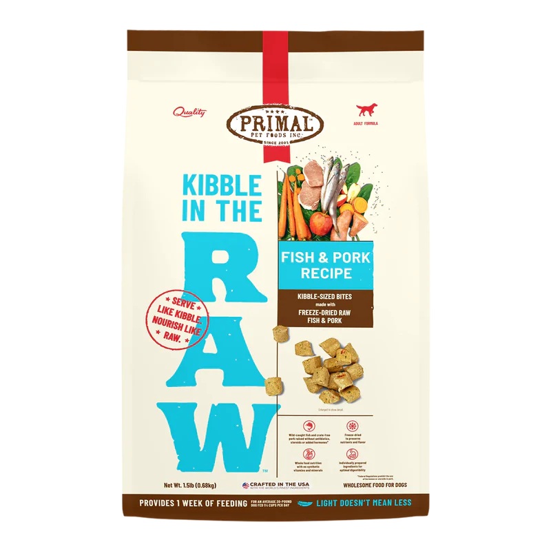 PRIMAL KIBBLE IN THE RAW : FISH & PORK RECIPE