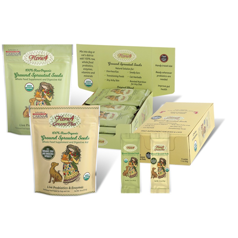 CARNA4 FLORA4 ORGANIC SPROUTED SEEDS FOOD TOPPER SUPPLEMENT