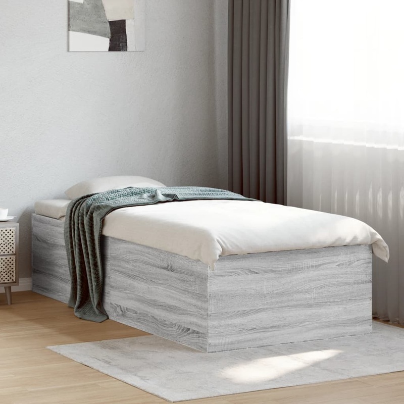Cadre de lit sans matelas sonoma gris 90x200 cm