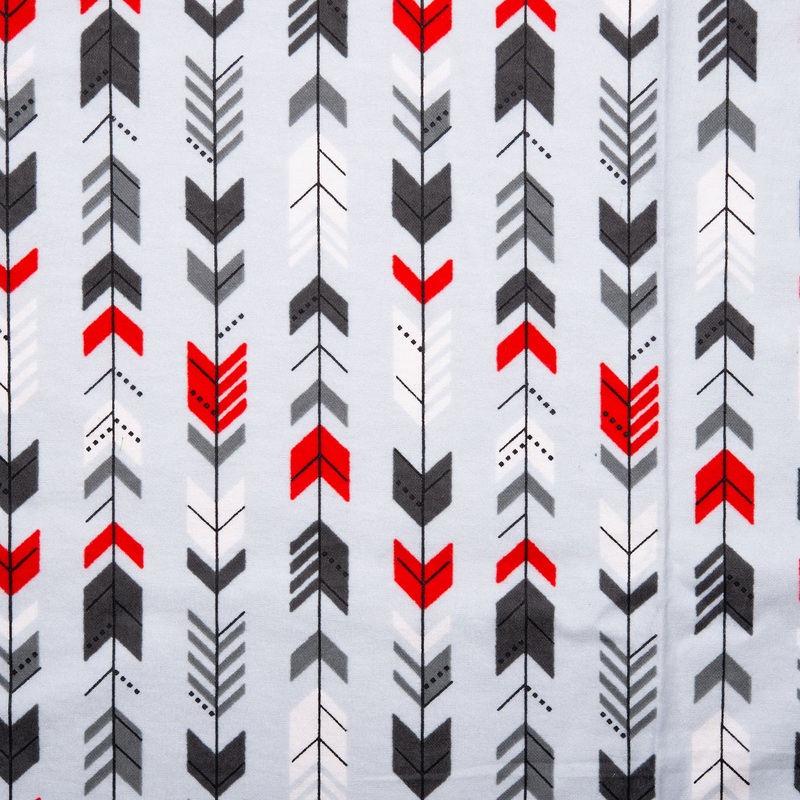 CHARLIE Printed Flannelette - Arrow stripes - Light grey
