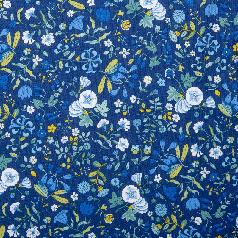 LIBERTY of PARIS Printed Cotton - Botanical - Blue