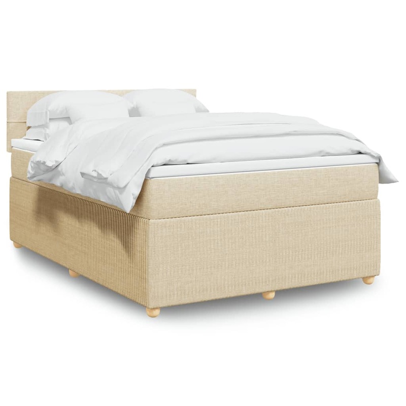 Sommier  lattes de lit avec matelas Crme 140x200 cm Tissu